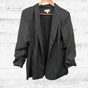 Eesome Black Striped Women's Blazer